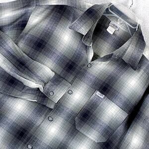 VTG CalTop USA Flannel Shirt Men L Gray White Plaid Hip Hop SoCal LA NWA 90s USA